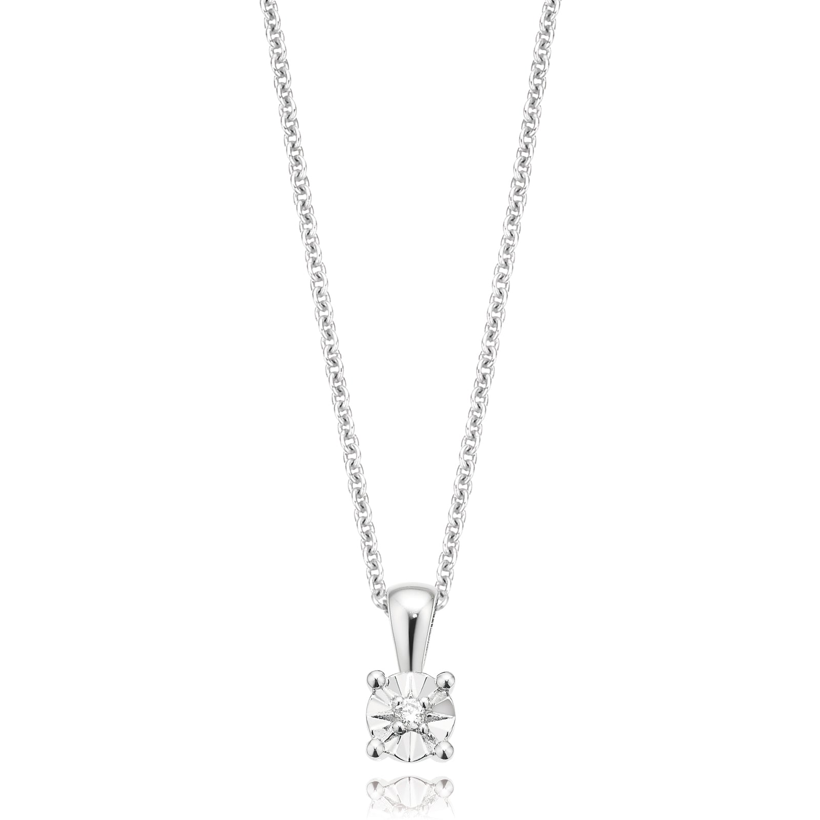 Sterling Silver Diamond Set Pendant