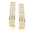 9ct Yellow Gold Round Brilliant Cut with 1 CARAT tw of Diamonds Huggie Earrings