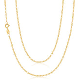 9ct Yellow Gold 45cm Diamond Cut Figaro Chain