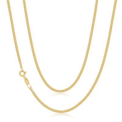 9ct Yellow Gold 45cm Double Curb Chain