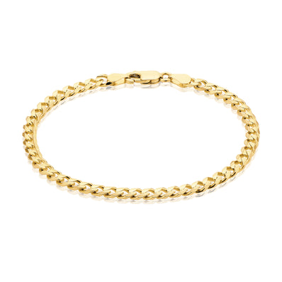 9ct Yellow Gold 19cm Curb Bracelet