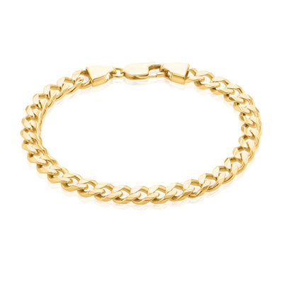 9ct Yellow Gold 21cm Curb Bracelet