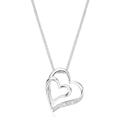 Sterling Silver Diamond Set Heart Pendant