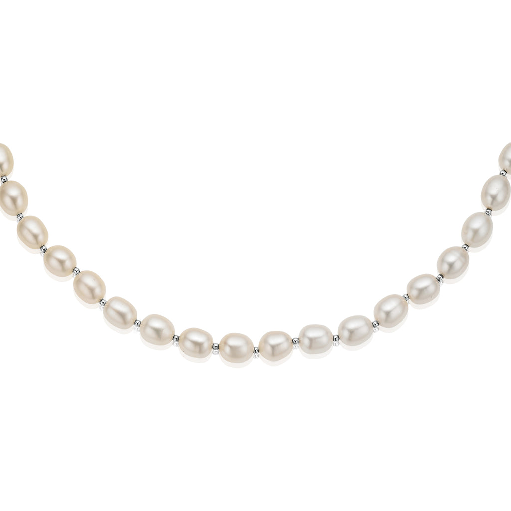 Sterling Silver 8-9mm Freshwater Pearl Necklace