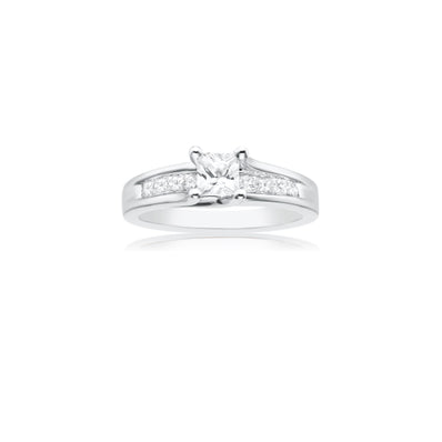 New York 14ct White Gold Princess Cut with 1 CARAT tw of Diamonds Ring