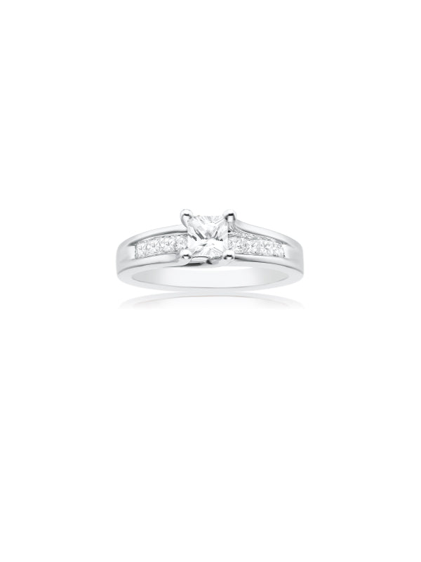 New York 14ct White Gold Princess Cut with 1 CARAT tw of Diamonds Ring