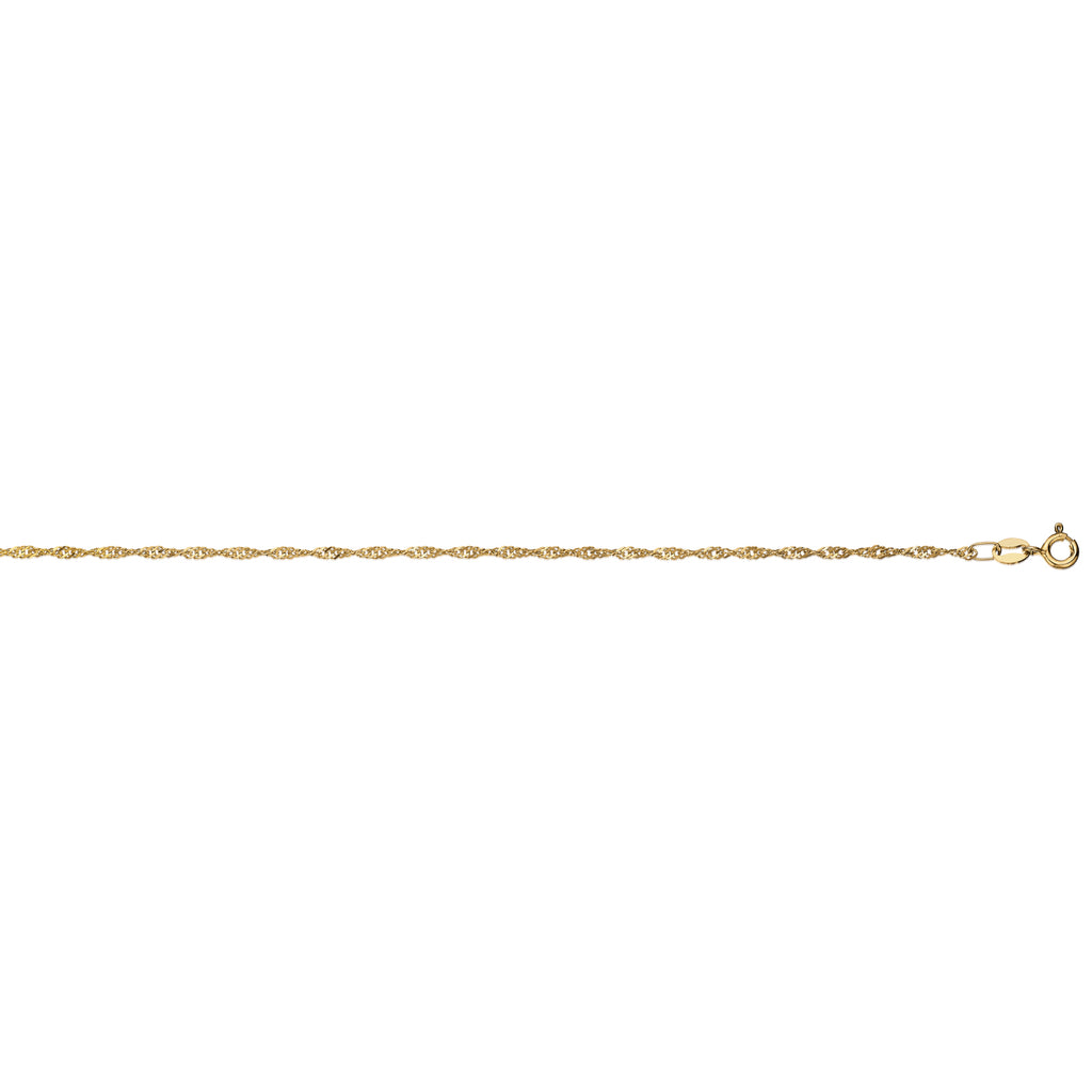 9ct Yellow Gold 25cm Singapore Anklet