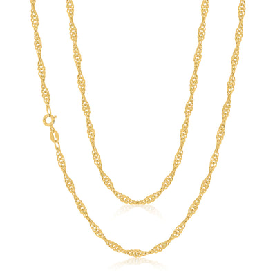 9ct Yellow Gold 50cm Singapore Twist Chain