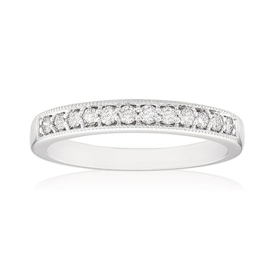 9ct White Gold Round Brilliant Cut with 1/4 CARAT tw of Diamonds Ring