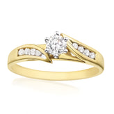 18ct Two Tone Gold Round Brilliant Cut with 1/2 CARAT tw of Diamonds Ring