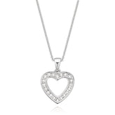 9ct White Gold Round Brilliant Cut with 0.10 CARAT tw of Diamonds Heart Pendant