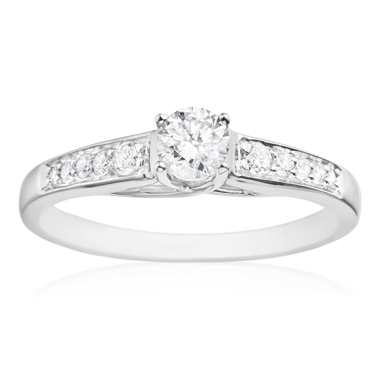 18ct White Gold Round Brilliant Cut with 0.50 Carat tw of Diamonds Ring
