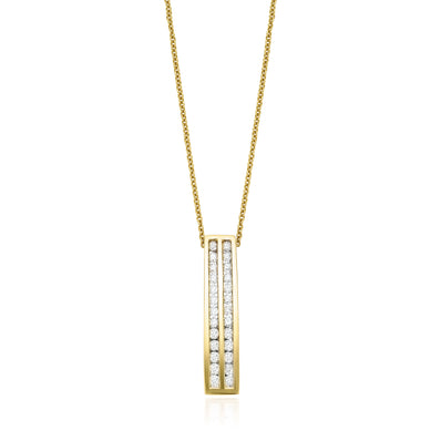 9ct Yellow Gold Round Brilliant Cut with 1/2 CARAT tw of  Diamond Pendant