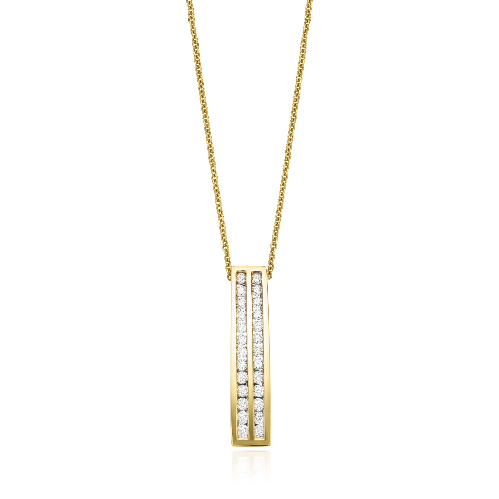 9ct Yellow Gold Round Brilliant Cut with 1/2 CARAT tw of  Diamond Pendant