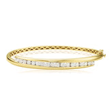 9ct Yellow Gold Round Brilliant Cut with 2 CARAT tw of Diamonds Bangle