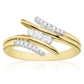 9ct Yellow Gold Round Brilliant Cut with 0.15 CARAT tw of Diamonds Ring
