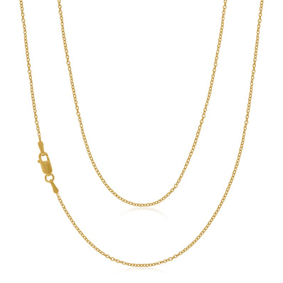 9ct Yellow Gold & Silver-filled 45cm Cable Chain