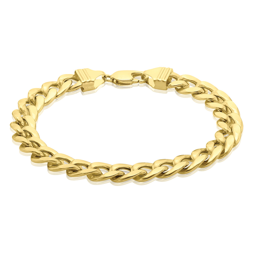 9ct Yellow Gold Silver Filled 23cm Curb Bracelet
