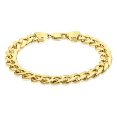 9ct Yellow Gold Silver Filled 23cm Curb Bracelet