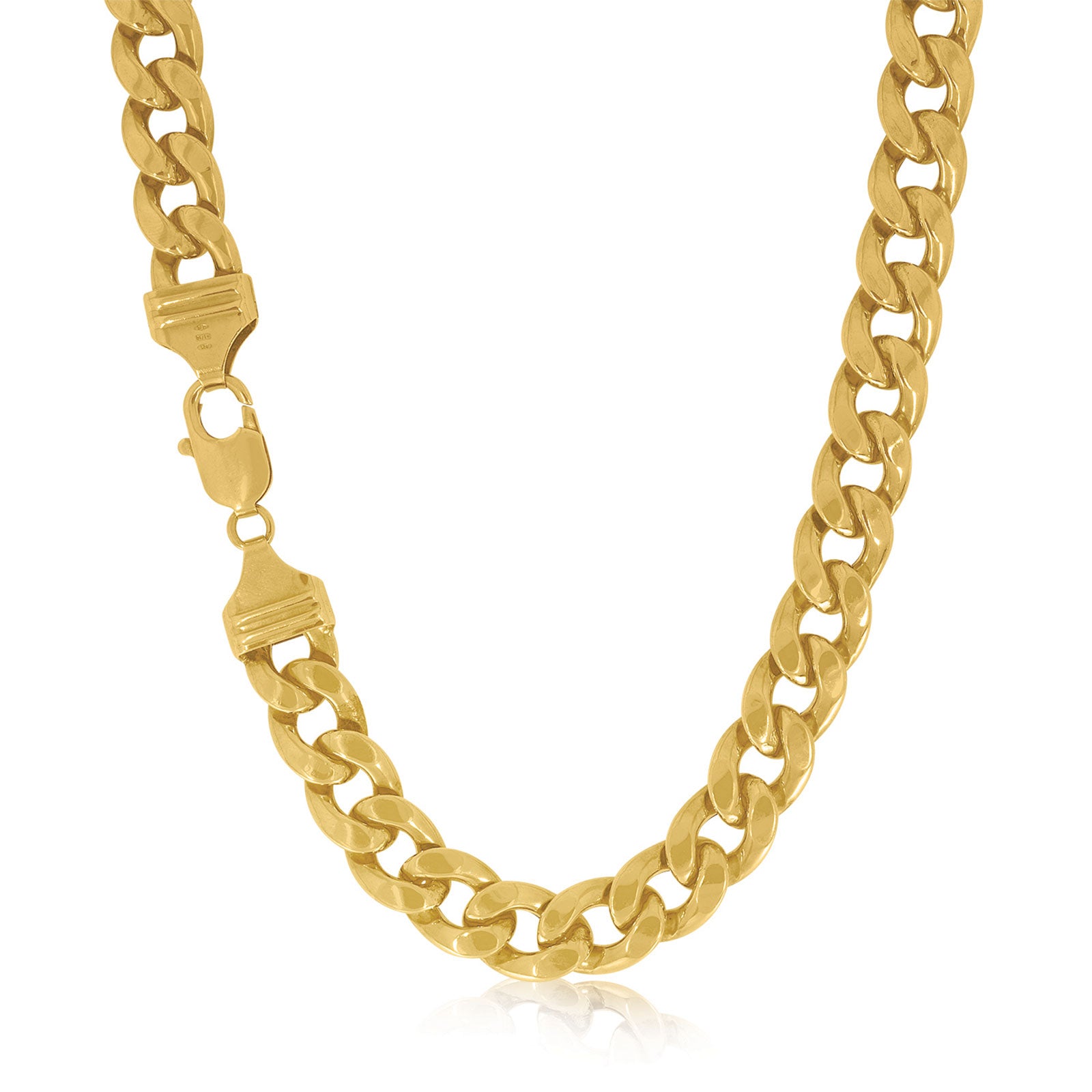 Sterling Silver & 9ct Yellow Gold 55cm Curb Chain