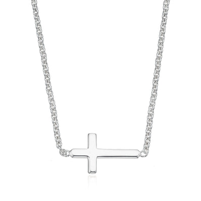 Sterling Silver 40cm Cross Necklace