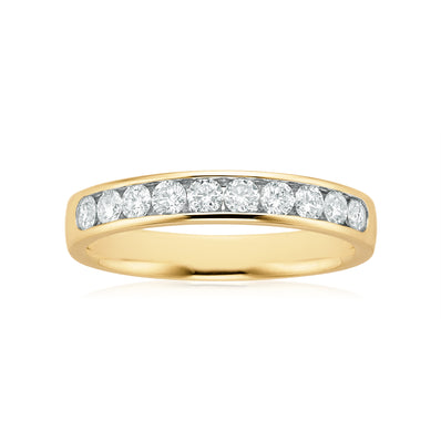 9ct Yellow Gold Round Brilliant Cut with 1/2 CARAT tw of Diamonds Ring