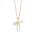 Sterling Silver & 9ct Yellow Gold Cross Pendant