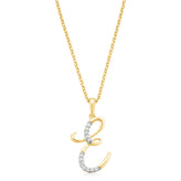 9ct Yellow Gold Round Brilliant Cut Initial A with 0.06 CARAT tw of  Diamond Pendant