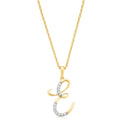 9ct Yellow Gold Round Brilliant Cut Initial A with 0.06 CARAT tw of  Diamond Pendant