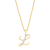 9ct Yellow Gold Round Brilliant Cut Initial A with 0.06 CARAT tw of  Diamond Pendant