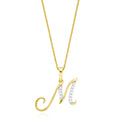 9ct Yellow Gold Round Brilliant Cut Initial A with 0.06 CARAT tw of  Diamond Pendant