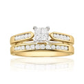 9ct Yellow Gold Princess & Round Brilliant Cut with 1/2 CARAT tw of Diamonds Ring