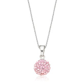 Eclipse Sterling Silver Ball Necklace Made with Austrian Crystals Pendant