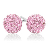 Eclipse Sterling Silver Ball Studs Made with Austrian Crystals Stud Earrings