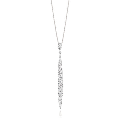 Eclipse Sterling Silver Drop Necklace with Austrian Crystals Pendant
