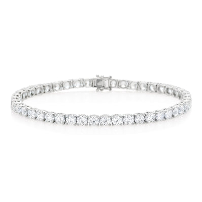 KISS Sterling Silver Round Cubic Zirconia Made with Swarovski elements Tennis Bracelet