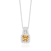 KISS Sterling Silver Cushion & Round Cubic Zirconia Made with Swarovski elements Pendant