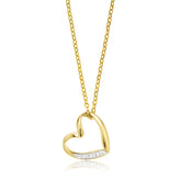 9ct Yellow Gold & Diamond Set Heart Pendant