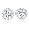 KISS Sterling Silver Round Cubic Zirconia Made with Swarovski elements  Stud Earrings