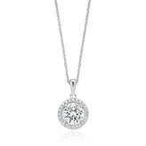 KISS Sterling Silver Round Cubic Zirconia Made with Swarovski elements Pendant