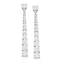 KISS Sterling Silver Round Cubic Zirconia Made with Swarovski elements Drop Earrings