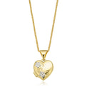9ct Two Tone Gold 10mm Flower Engraved Heart Locket