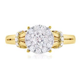 Paris 14ct Two Tone Gold Round Brilliant Cut with 3/4 CARAT tw of Diamonds Ring