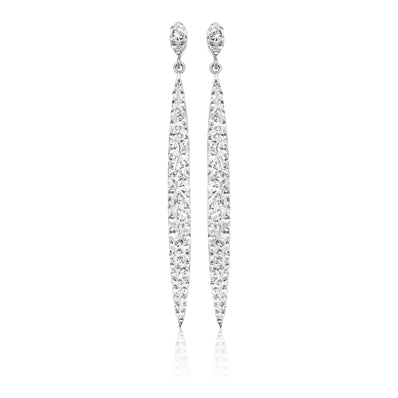 Eclipse Sterling Silver Drop Earrings Made with Austrian Crystals