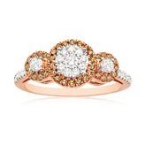 Round Brilliant Cut with 0.45 CARAT tw of Champagne Diamonds Ring