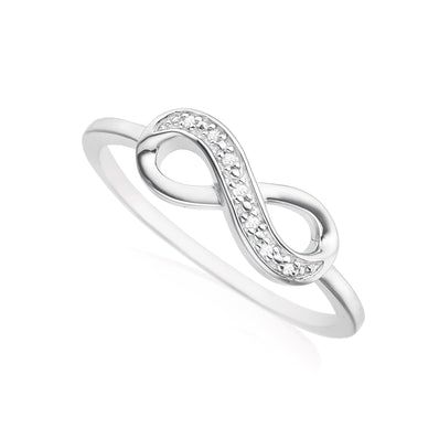 Sterling Silver Diamond Set Infinity Ring