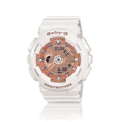Baby-G BA110-7A1 White Resin 100WR Shock Resistant Watch