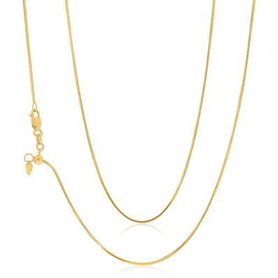 9ct Yellow Gold 45-50cm Adjustable Snake Chain