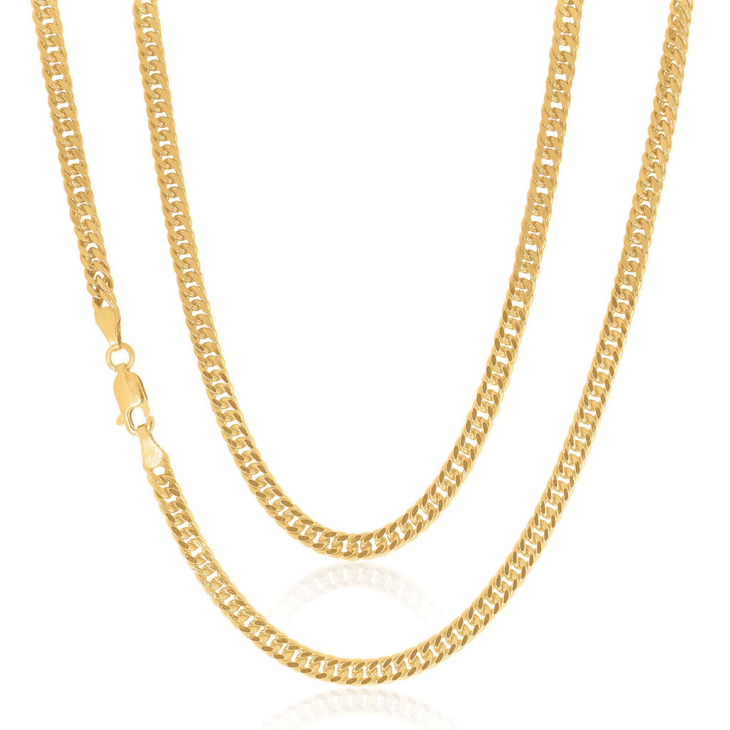 9ct Yellow Gold 55cm Double Curb Chain