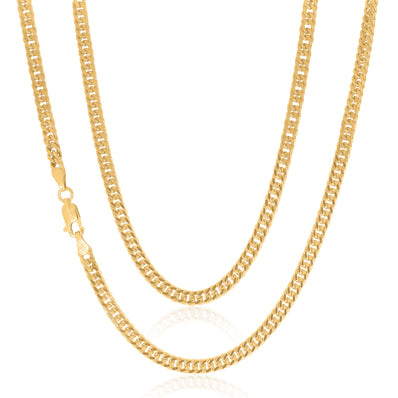 9ct Yellow Gold 55cm Double Curb Chain